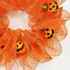 Dekorativa blommor halloween kranspumpa kransar med LED -ljus för dörrar blomma girland party leverans 2023 dekoration