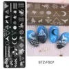 Adesivos Decalques 6 pçs/conjunto Placas de carimbo de unhas Modelos Flores Animais Selo de imagem geométrica Impressão de arte em unhas polonês Manicure Stencils STZFS01 230726