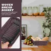 Dinnerware Sets Woven Bread Basket Rattan Storage Wicker Baskets Rustic Handwoven Pantry Countertop Fruit Serving