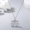 2023 New Japan and South Korea 925S silver figurine diamond pendant with collarbone chain, small item, female chain, couple gift