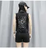 Women's Vests Fashion Sequin Denim Vest Coat Spring/Summer 2023 Slim Fit And Stretch Outerwear Sleeveless Short Jacket Female