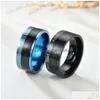 Band Rings Stainless Steel Muslim God Temperature Sensing Mood Ring Finger Width For Men Fashion Jewelry Will And Sandy Gold Black Dro Dhwwi