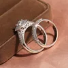 Cluster Rings S925 Silver Sterling Natural 2 S Diamond Jewelry Ring For Women Men Bridal Set Anillos De Gemstone Box Girl Bizuteria