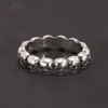 Wedding Rings 925 Sterling Silver Cool Couple Retro Punk Rock Style Skull For Men and Women 230726