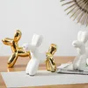 Nordic Ceramic Animal Balloon Dog Figurines Piggy Bank Crafts Creative Dog Miniature Ornaments Home Living Room Decor Kids Gifts 2206a