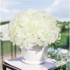 Fleurs séchées Soie Hortensia Têtes Artificielles Bouquet De Mariage De Mariée avec Tiges Décorations De Fête À La Maison 230725