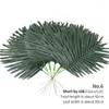 Decorative Flowers 12pcs/Lot Artificial Tropical Plants Fake Palm Leaves Tree Branch Plastic Greenery Potted Bonsai Leaf Home Garden Wedding