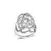 Кластерные кольца большая роза 925 стерлинговых серебряных украшений с чистым CZ
