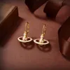 Woman Stud Designer Earrings Crosses Hoop Earing Gold Vivian Pearl Orecchini Luxury Women Saturn Earings jewelry Westwood 34654