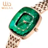 Montres pour femmes WIILAA Vert Diamant Style De Luxe Femmes Montre À Quartz Creative Unique Dames Montre-Bracelet Pour Femme Horloge relogio feminino 230725