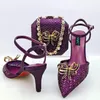 Dress Shoes Doershow Selling Purple And Bags To Match Set Italy Party Pumps Italian Matching Shoe Bag For Party! HDA1-29