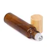 Roll On Flessen 5Ml 10Ml 15Ml Amber Matglas Hervulbare Lege Etherische Olie Roller Fles Potten Met Roestvrijstalen Ballen Cosmeti Otksv