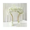 Décorations Décoration Vase À Fleurs El Centres De Table Floral Rangée Titulaire En Métal Rack Brillant Or Arche Stand Grand-Événement Fête Drop De Dha5L