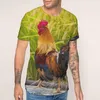 Men's Tracksuits Short Sleeve 3D Animal Cock ONeck Top Quick Drying Tshirt Summer Streetwear Fashion Trend Clothing Sportswear 2XS6XL 230725