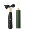 Guarda-chuva estilo cabo de madeira cor de borracha guarda-chuva feminino menina crianças dobrável protetor solar à prova de sol à prova d'água anti-ultravioleta
