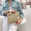 Beach Bags Large capacity straw clutch bag for women's leather wristband envelope bag for women's 2022 fashion woven beach party flower handbagstylishdesignerbags