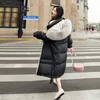 Mxf4 Doudoune Femme Femme Hiver 2023 Haut de gamme Style long à capuche grand col de fourrure Parkas épais chaud 90 manteau de canard blanc femme