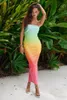 Повседневные платья 2023 Мода Raibow Color Shinting Sequint