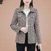 Women's Jackets 2023 Spring Autumn Women Korean Vintage Loose Pocket Plaid Causal Fashion Female Single Breasted Coats Tops Z21