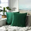 Almofada 4 unidades 60x60 cm capas de veludo de luxo verde esmeralda estojo grande para sala de estar decorativa cor sólida