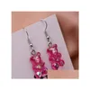 Konst och hantverk Enkel söt Colorf Acrylic Animal Bear Dingle Earrings For Girls Women Children Födelsedagspresent Lovely Jewelry GC1026 DR DHZLD