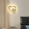 Vägglampor Sarok Modern Copper Heart Form monterad Light LED SCONCES 220V NORDIC DECORATIVE FÖR BEDSIDE vardagsrum