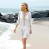 Damenbadebekleidung 2023 Frauen Strand Cover Up Rüschen Halbtransparentes Badeanzugkleid Sommer Damen Cover-Ups Badeanzug Tragen Tunika