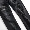 Men's Jeans Drop Shipping Men's Jeans Biker Ripped Denim Pants With Zippers Pleated Straight Skinny Men Jeans Retro Trousers L230724