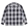 Camisas Casuais Masculinas 1 Qualidade Top Solto Camisetas Manga Longa Homens Mulheres Outono Inverno WACKO MARIA Camisa Checkered Stripe Gola com Lapela 230726