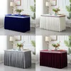 Table Skirt Pleated Flannel Wedding With Cloth Cover Skirting For El Party Banquet Decor