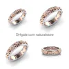Band Rings Contrast Color Rose Gold Flower Ring For Women Christmas Gift Will And Sandy Drop Ship Delivery Jewelry Dhmfo