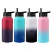 Gobelets de 32 oz 40 oz Bouteille d'eau hydro en acier inoxydable à double paroi avec couvercle en paille Flacon isolé sous vide Thermos à haut volume pour le sport 230725