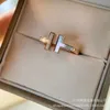 Originele S Sterling Sier Ring Dubbele T Opening Tiffay Matching Letter Verguld Rose met