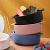 Bowls 2Size Household Large Capacity Soup Pot Instant Noodles Bowl Rice Tableware Kitchen Ceramic With Lid LE261