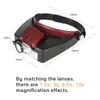 Magnifying Glasses Loupe Microscope LED light 10X Helmet Style Magnifier Glass Headband Magnifying Glasses Lupas Con Luz Reading or Repair Use 230726