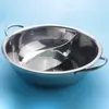 Cuencos, 3 uds., olla de 28Cm, utensilios de cocina de acero inoxidable divididos dobles, compatibles con reglas, ollas para sopa, cocina casera