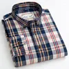 Chemises décontractées pour hommes 2023 printemps et été modèle mode carbone peste Plaid longue velours pleine chemise en coton