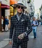 Męskie garnitury krawiectwo Made Costume Homme Plaid Suit for Man Mass Mass