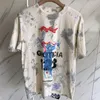 メンズTシャツrrr123ラージTシャツタイ染色レタープリントハイストリート1：1丸い首のコットンショートスリーブトップ