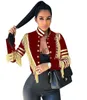 Damenjacken Echoine Frauen Sexy Jacke Mode Lässig Goldstreifen Quaste Mantel Weibliche Langarm Militärische Goldene Streifen Kleidung 3XL J230726