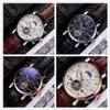 Mode Zwitserse Horloge Lederen Tourbillon Horloge Automatische Mannen Horloge Mannen Mechanische Stalen Horloges Relogio Masculino Clock2731