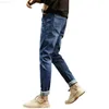 Herr jeans vinter termisk varm flanell stretch mens kvalitet berömda märke fleece byxor män raka flocking byxor jean man y2303 l230726