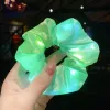 Luminous Scrunchies LED Fryzjen Kucyk Ponytail Uchwyt Kobiety Dziewczęta Elastyczne satynowe jedwabisty jedwabisty krawat linowa akcesoria zz zz