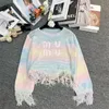 Damestruien Trui Persoonlijkheid Herfst Kwastjes Stereogram Puur Tie Dyed Gat Streep Warm Zacht in de winter Thuis Uitgehold Bezorgservice 40-60 kg