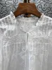 Femmes Blouses Chemises BOHO INSPIRED blouse blanche femmes manches longues évider coton printemps été tops boho Vneck gland chemise 230726