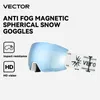 Utomhus Eyewear Vector Ski Goggles Men Snowboard Glasse Winter Snow Solglasögon UV400 dubbellager Lens Anti Fog Skiing 230725