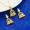 Necklace Earrings Set Trendy Dubai Jewelry For Women Gold Color Ethiopian Pendant Necklaces Arab African Wedding Jewellery