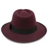 Bérets Hommes Femmes Panama Chapeaux Classique Rétro Sunhats Fedora Caps Trilby Jazz Outdoor Travel Party Street Style Taille US 7 1/4 UK L