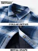 남자 재킷 Tacvasen Winter Plaid Cotton Mens 긴 슬리브 퀼트 늘어선 플란넬 셔츠 재킷 멀티 포켓 아웃복 하이킹 코트 탑 230808