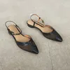 Sandals Heihaian Summer Mouth Shallow Pointe Low Heel Korean Version of Commuting Mesh Fabric Female 545